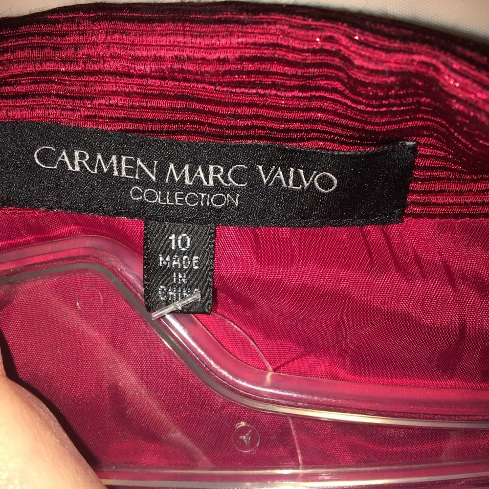 Carmen Marc Valvo Collection Size 8 Red Dress with Jacket - Picture 12 of 16